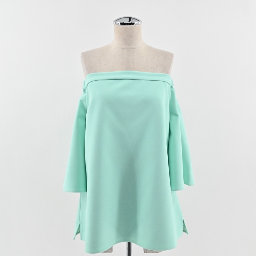 Sail to Sable Mint Off-the-Shoulder Bell Sleeve Top
